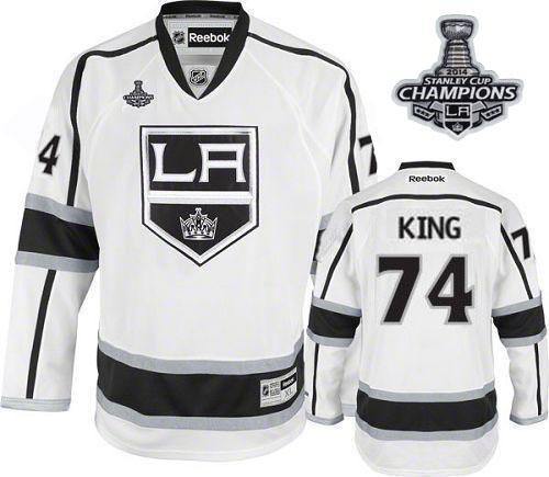 Kings #74 Dwight King White Road 2014 Stanley Cup Champions Stitched NHL Jersey