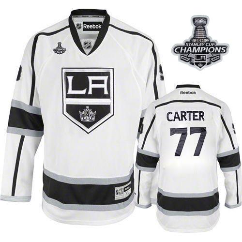 Kings #77 Jeff Carter White Road 2014 Stanley Cup Champions Stitched NHL Jersey