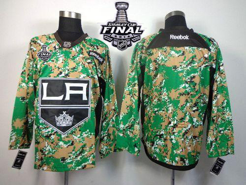Kings Blank Camo Veterans Day Practice 2014 Stanley Cup Finals Stitched NHL Jersey