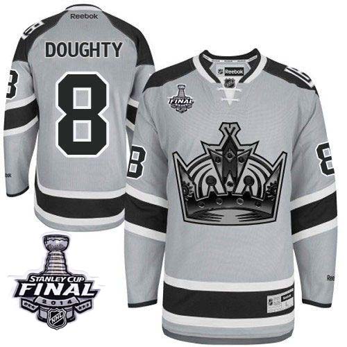 Kings #8 Drew Doughty Grey 2014 Stadium Series Stanley Cup Finals Stitched NHL Jersey