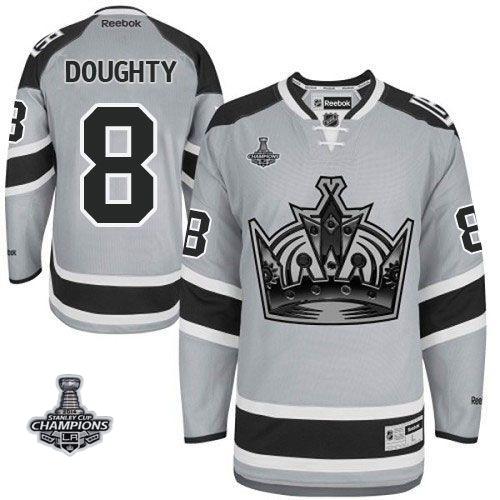 Kings #8 Drew Doughty Grey 2014 Stadium Series Stanley Cup Champions Stitched NHL Jersey