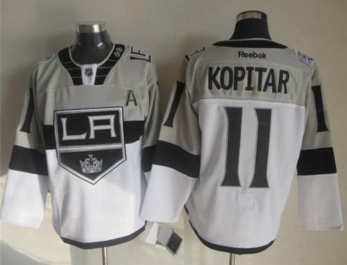 Kings #11 Anze Kopitar White/Grey 2015 Stadium Series Stitched NHL Jersey