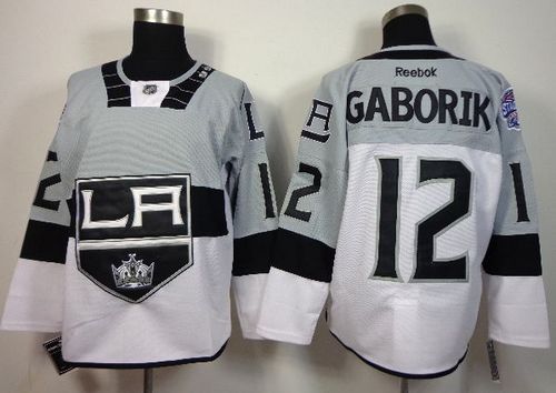 Kings #12 Marian Gaborik White/Grey 2015 Stadium Series Stitched NHL Jersey