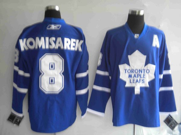 Maple Leafs #8 Mike Komisarek Stitched Blue NHL Jersey
