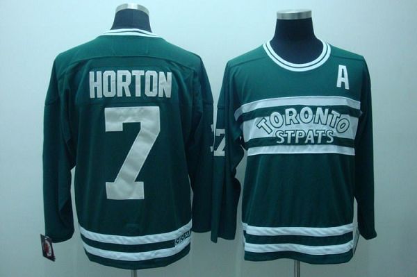 Maple Leafs #7 Tim Horton Stitched Greem CCM Throwback NHL Jersey