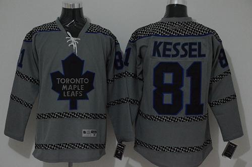 Maple Leafs #81 Phil Kessel Charcoal Cross Check Fashion Stitched NHL Jersey