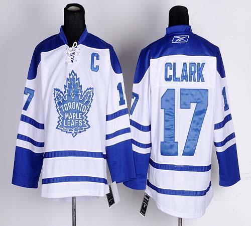 Maple Leafs #17 Wendel Clark White Third Stitched NHL Jersey