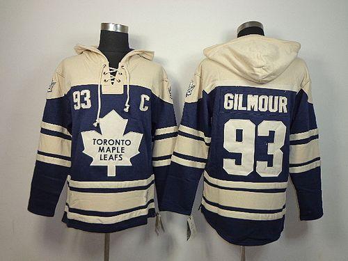 Maple Leafs #93 Doug Gilmour Blue Sawyer Hooded Sweatshirt Stitched NHL Jersey