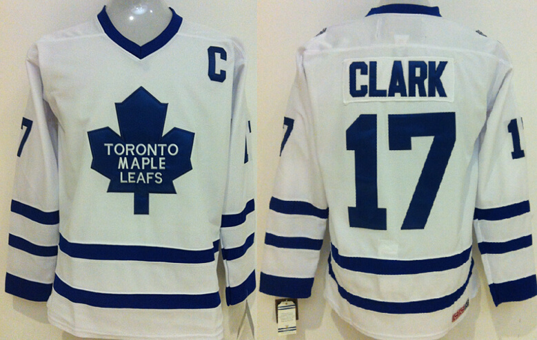 Maple Leafs #17 Wendel Clark White CCM Throwback Stitched NHL Jersey