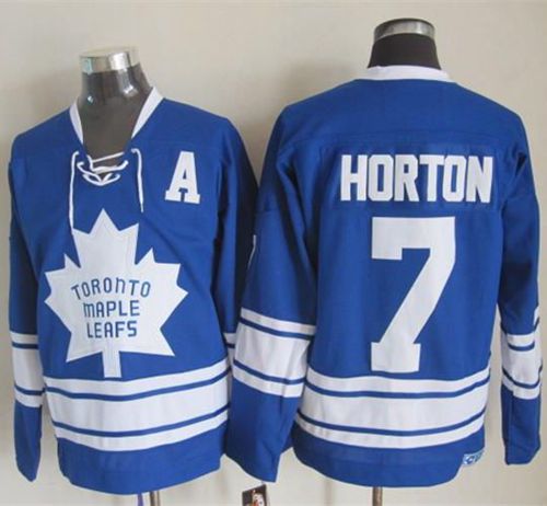 Maple Leafs #7 Tim Horton Blue CCM Throwback Third Stitched NHL Jersey
