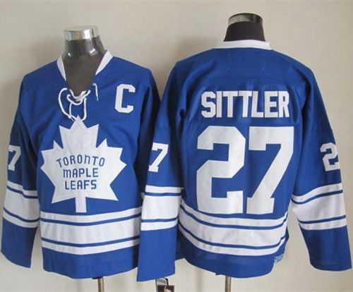 Maple Leafs #27 Darryl Sittler Blue CCM Throwback Third Stitched NHL Jersey