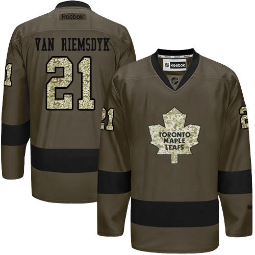 Maple Leafs #21 James Van Riemsdyk Green Salute to Service Stitched NHL Jersey