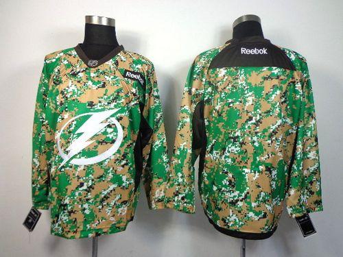 Lightning Blank Camo Veterans Day Practice Stitched NHL Jersey