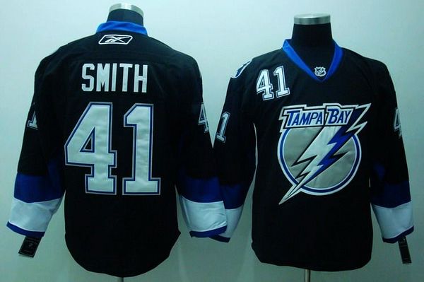 Lightning #41 Mike Smith Stitched Black NHL Jersey