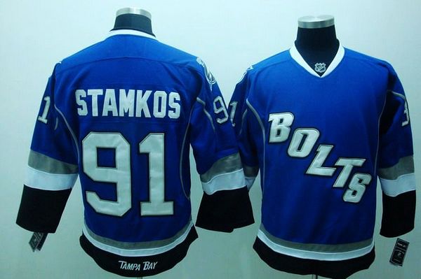 Lightning #91 Steven Stamkos Stitched Blue Third NHL Jersey