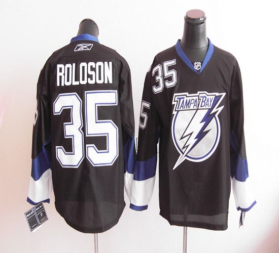 Lightning #35 Dwayne Roloson Black Stitched NHL Jersey