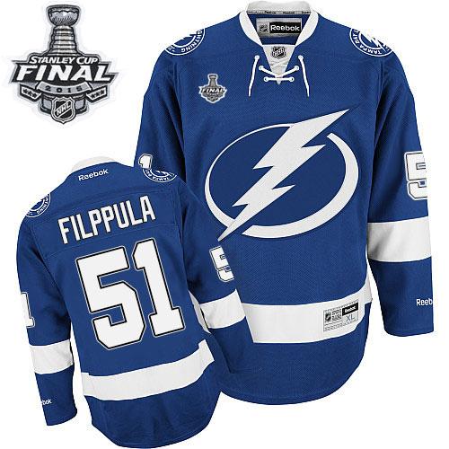 Lightning #51 Valtteri Filppula Blue 2015 Stanley Cup Stitched NHL Jersey