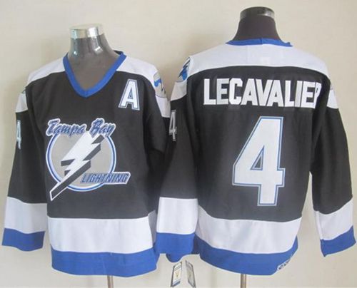Lightning #4 Vincent Lecavalier Black CCM Throwback Stitched NHL Jersey