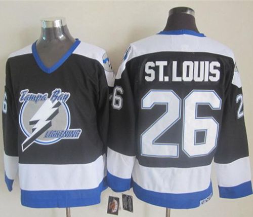 Lightning #26 Martin St. Louis Black CCM Throwback Stitched NHL Jersey