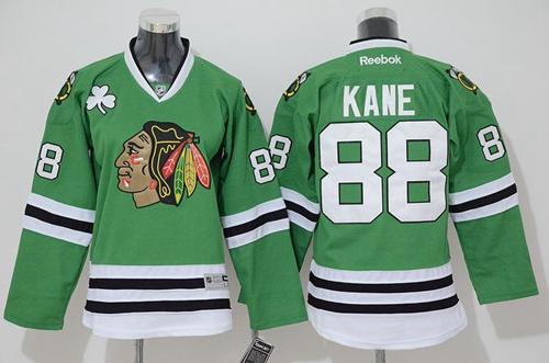 Blackhawks #88 Patrick Kane Stitched Green youth NHL Jersey