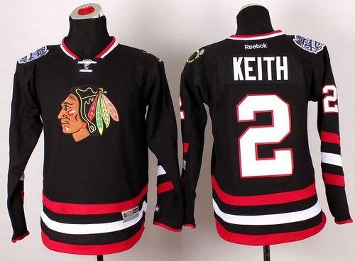 Blackhawks #2 Duncan Keith Black 2014 Stadium Series Stitched Youth NHL Jersey