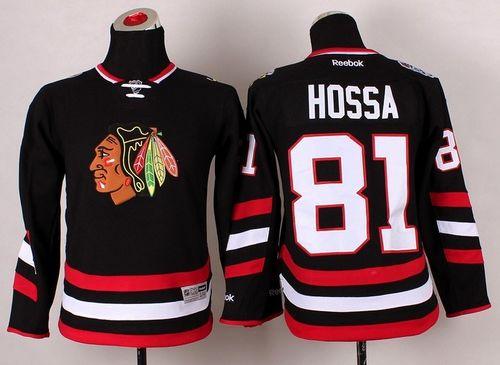 Blackhawks #81 Marian Hossa Black 2014 Stadium Series Stitched Youth NHL Jersey