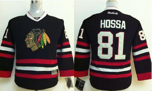 Blackhawks #81 Marian Hossa Stitched Black Youth NHL Jersey