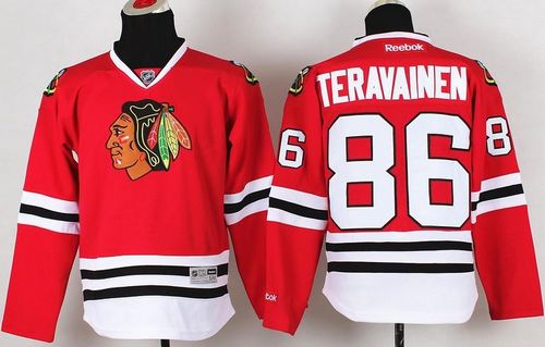 Blackhawks #86 Teuvo Teravainen Red Stitched Youth NHL Jersey