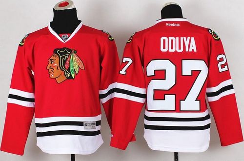 Blackhawks #27 Johnny Oduya Red Stitched Youth NHL Jersey