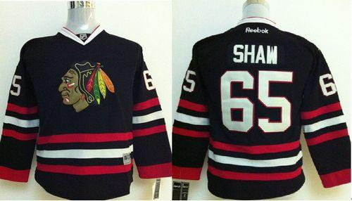 Blackhawks #65 Andrew Shaw Black Stitched Youth NHL Jersey