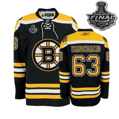 Bruins 2011 Stanley Cup Finals Patch #63 Brad Marchand Black Stitched Youth NHL Jersey