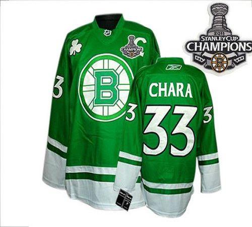 Bruins 2011 Stanley Cup Champions St Patty's Day #33 Zdeno Chara Green Youth Stitched NHL Jersey