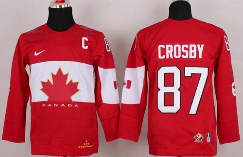 Team Canada 2014 Olympic #87 Sidney Crosby Red With C Patch Stitched Youth NHL Jersey