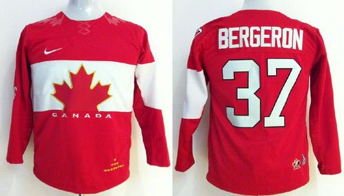Team Canada 2014 Olympic #37 Patrice Bergeron Red Stitched Youth NHL Jersey