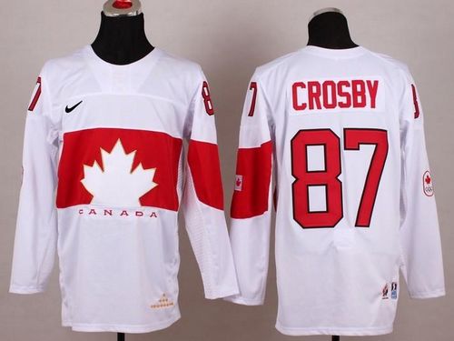 Team Canada 2014 Olympic #87 Sidney Crosby White Stitched Youth NHL Jersey