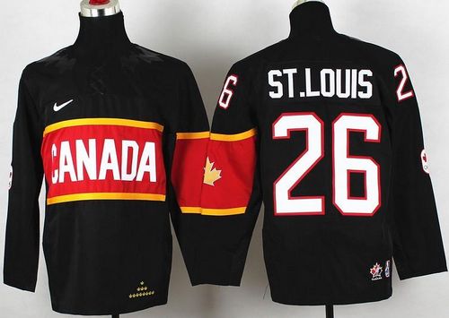 Team Canada 2014 Olympic #26 Martin St.Louis Black Stitched Youth NHL Jersey