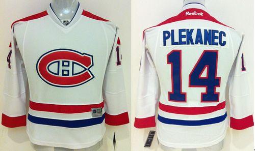 Canadiens #14 Tomas Plekanec White Stitched Youth NHL Jersey