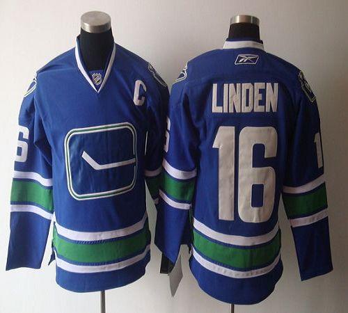 Canucks #16 Trevor Linden Blue Third Stitched Youth NHL Jersey