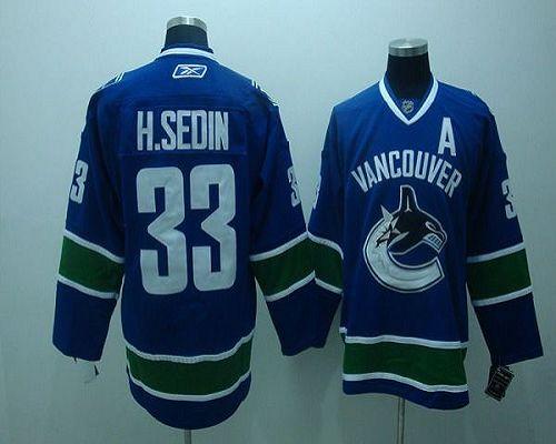Canucks #33 Henrik Sedin Stitched Blue Stitched Youth NHL Jersey
