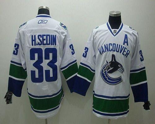 Canucks #33 Henrik Sedin Stitched White Stitched Youth NHL Jersey