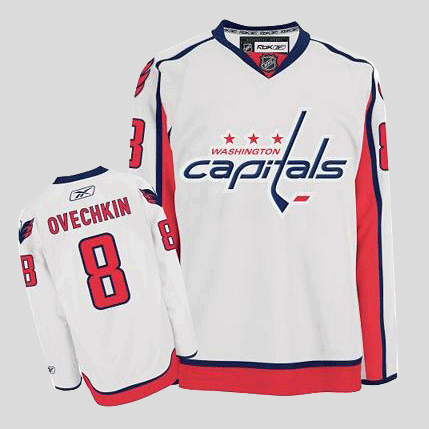 Capitals #8 Alex Ovechkin Stitched White Youth NHL Jersey