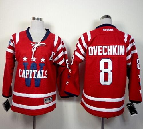 Capitals #8 Alex Ovechkin 2015 Winter Classic Red Stitched Youth NHL Jersey