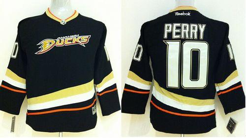 Ducks #10 Corey Perry Black Youth Stitched NHL Jersey