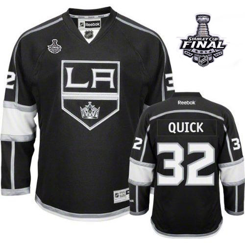 Kings #32 Jonathan Quick Black Home 2014 Stanley Cup Finals Stitched Youth NHL Jersey