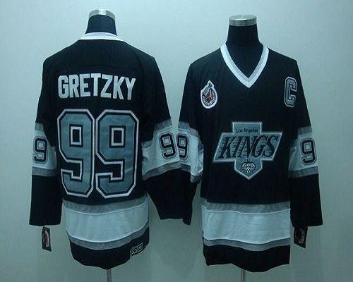 Kings #99 Wayne Gretzky Black CCM Throwback Stitched Youth NHL Jersey