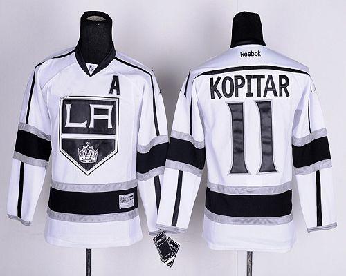 Kings #11 Anze Kopitar White Road Stitched Youth NHL Jersey