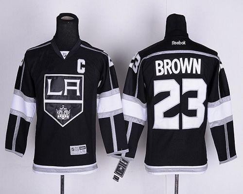 Kings #23 Dustin Brown Black Home Stitched Youth NHL Jersey