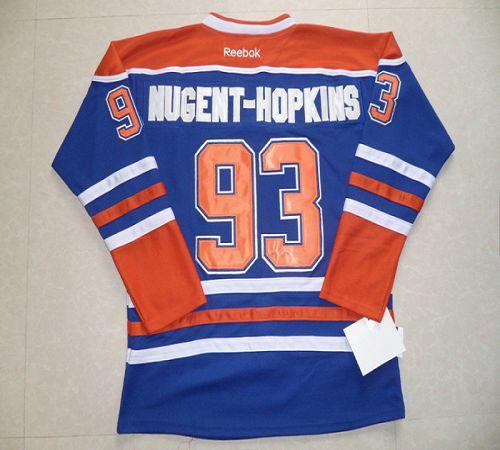 Oilers #93 Nugent Hopkins Ligtht Blue Stitched Youth NHL Jersey