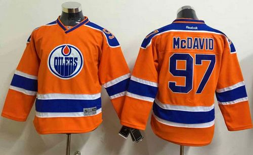 Oilers #97 Connor McDavid Orange Stitched Youth NHL Jersey
