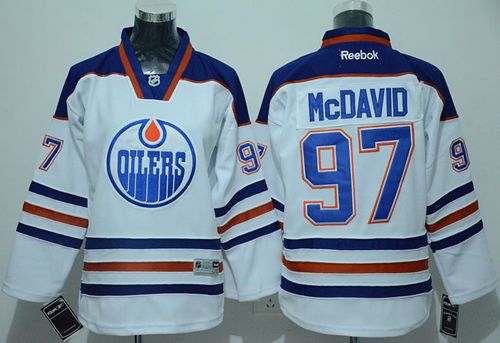 Oilers #97 Connor McDavid White Stitched Youth NHL Jersey